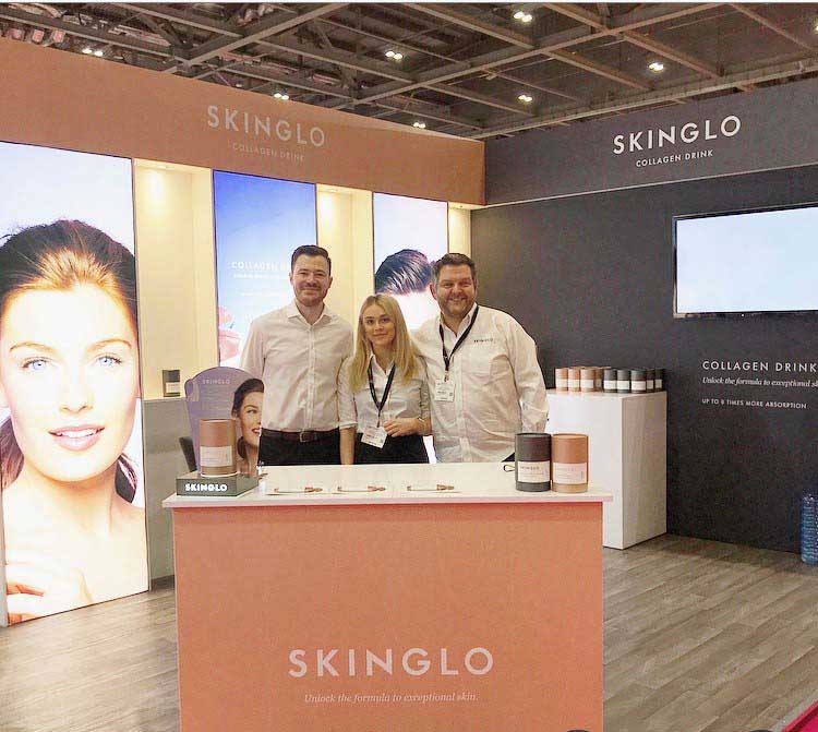 SkinGlo Stand with Products at Professional Beauty London 2019
